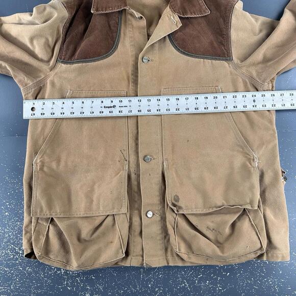 VTG Carhartt Hunting Jacket Men XL Tan Canvas Bird Corduroy Yoked Union Made USA - Picture 4 of 12